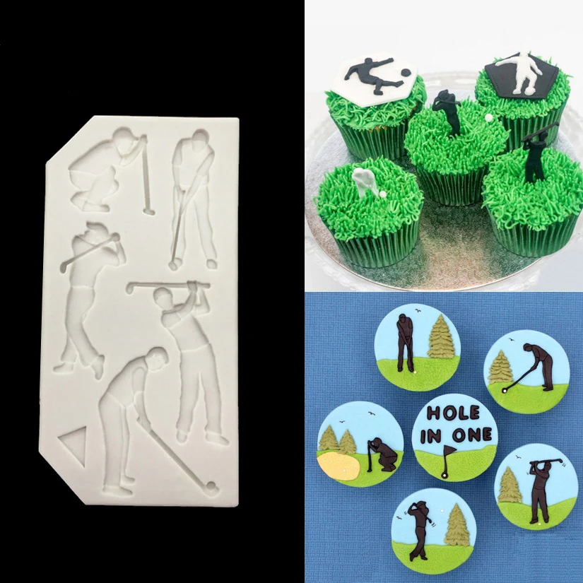 Football Golf Rugby Baseball Shape Cake Side 100% Platinum Silicone Sugarcraft Mould, Fondant Cake Decorating Tools Bakeware