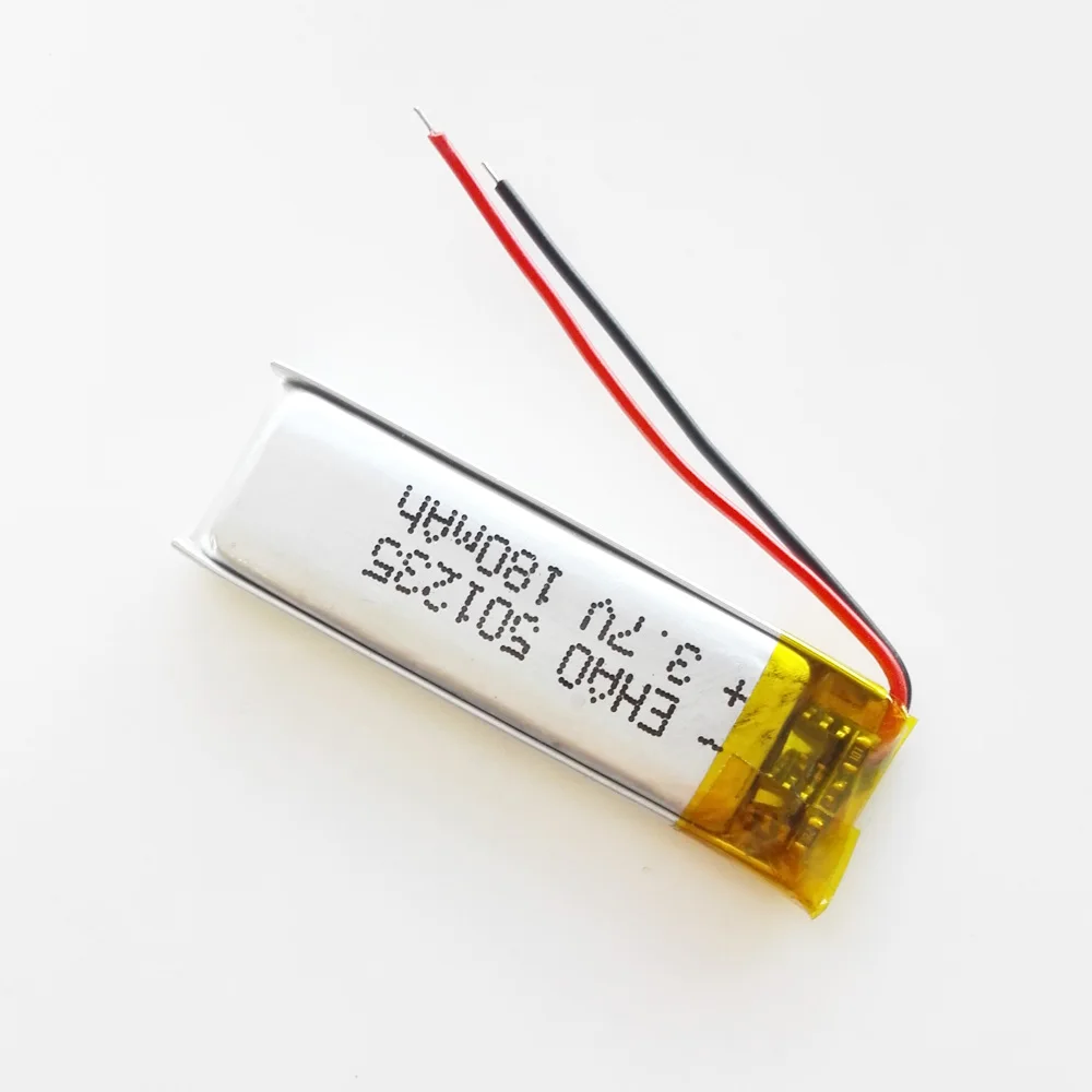 Akumulator 3.7V 180mAh LiPo + JST 2pin 3Pin 501235 wtykowy do MP3 elektryczna szczoteczka do szczoteczki z funkcją nagrywania głosu Bluetooth zestaw