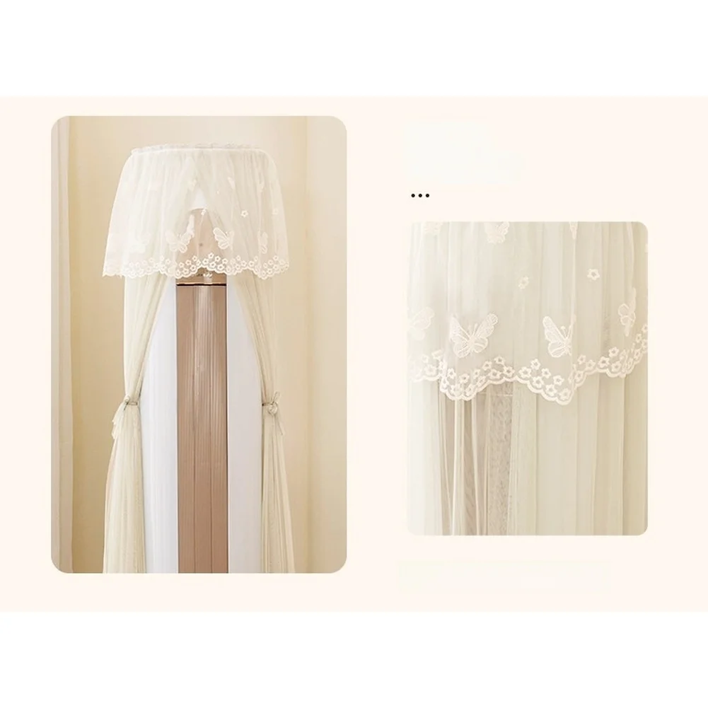 

2025 Cylindrical Air Conditioner Cover Dustproof Sun Protection Breathable Lace Design Easy Install No Removal Needed