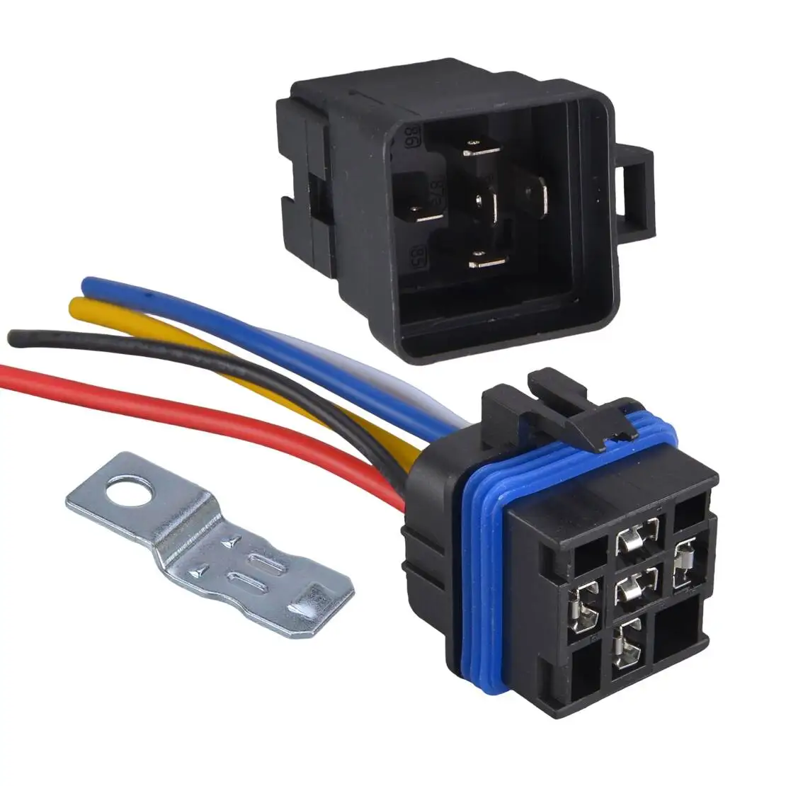 24V 30/40A 5-Pin Waterproof Automotive Relay Set With Pigtail Fit For Car Boat