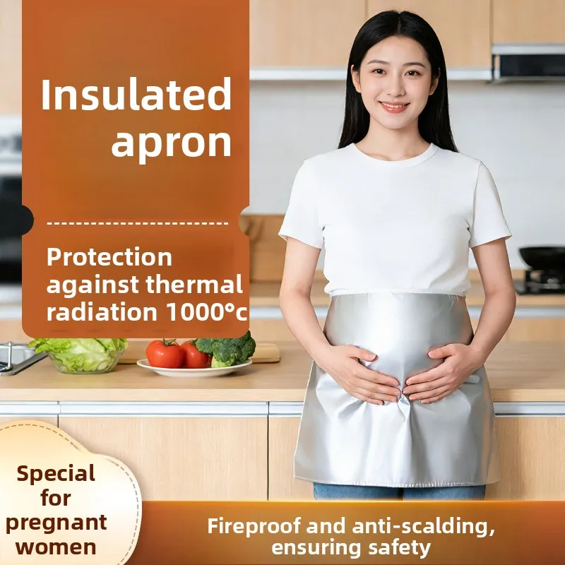 Pregnant Women Aluminum Foil Apron, Heat Insulation, Fireproof Anti-scald, Waterproof Oilproof Radiation-proof