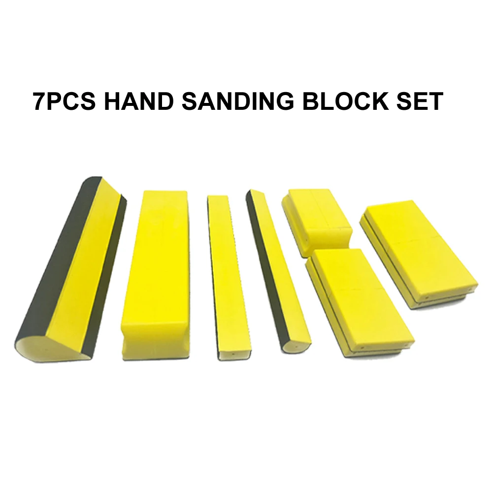 

7pcs Hand Sanding Block Set Contoured Hand Sander Tools Kit Polishing Sanding Wood Hand Sanding Block Set Hand Tools