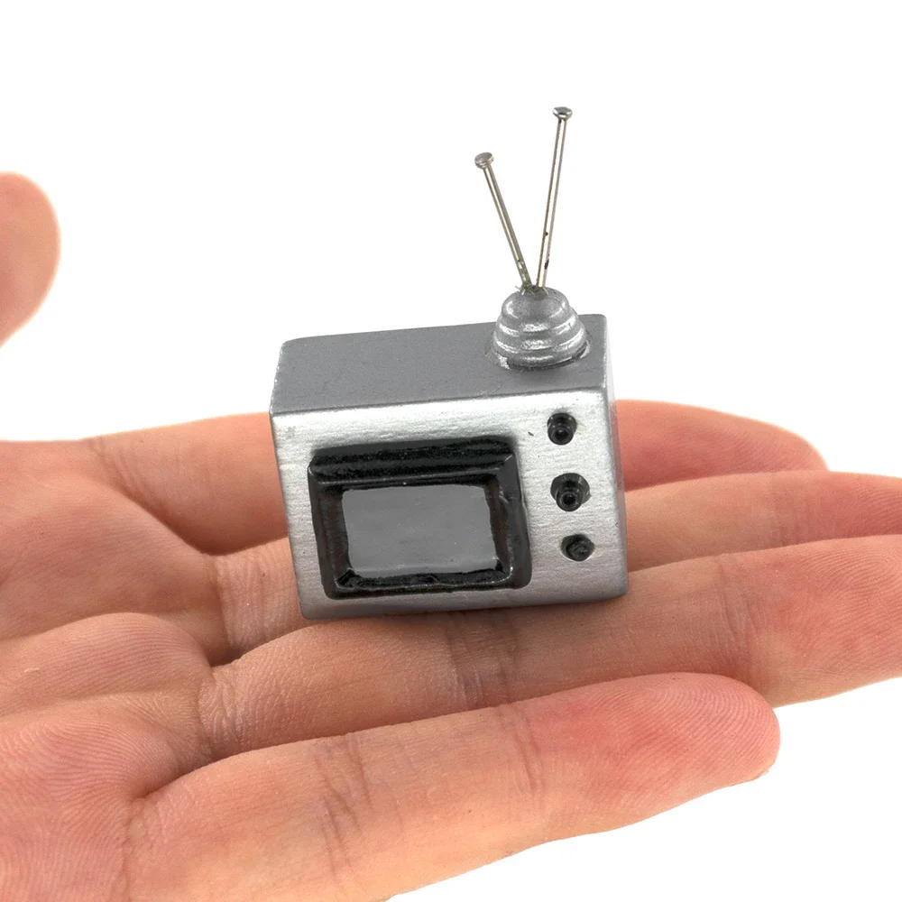 1/12 Poppenhuis Miniatuur Hars Televisie Mini TV Model Speelgoed voor Poppenhuis Accessoires Decoratie ob11 bjd