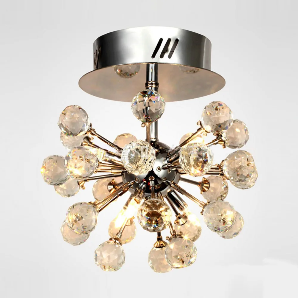 Modern Luxury K9 Crystal Ceiling Lamp Diamond Design LED G4 Art Decorative Lighting Lustre Dining Indoor Ceiling Lights Chrome