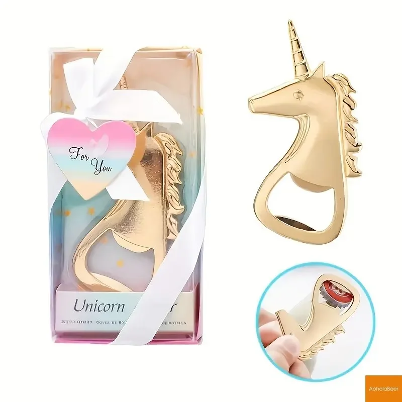 

Kitchen Gadgets Gold Unicorn Shaped Beer Bottle Opener European and American Creative Wedding Favours Opener Bar Accessories