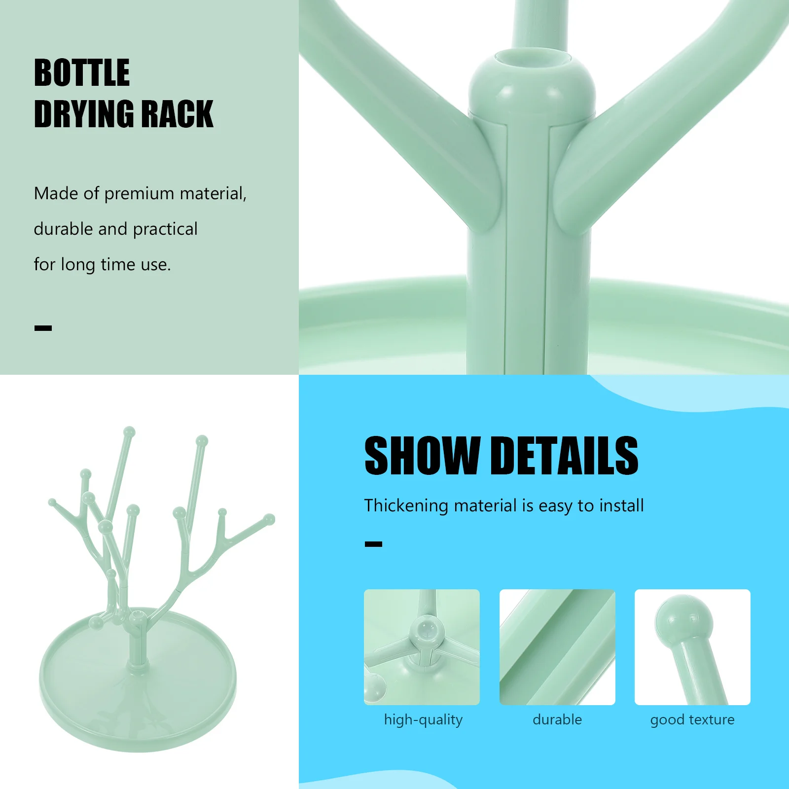 

Baby Bottle Rack Detachable Drying Stand Adjustable Pegs Baby Bottle Draining Holder Cup Drying Rack Toddler Cup Bracket Home