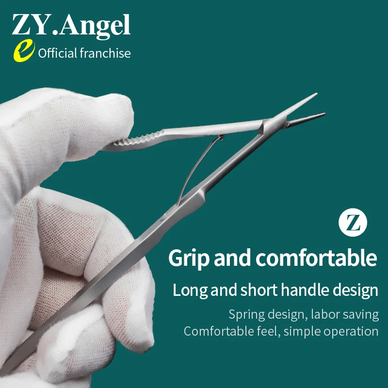 Long And Short Stem Needle Holding Forceps Stainless Steel Microsurgical Clamps Ophthalmic Aesthetic Double Eyelid Surgical 13cm