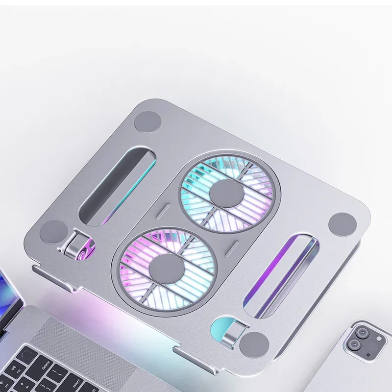 Desktop Aluminum Laptop Cooling Fan Foldable Folding Laptop Stand Adjustable