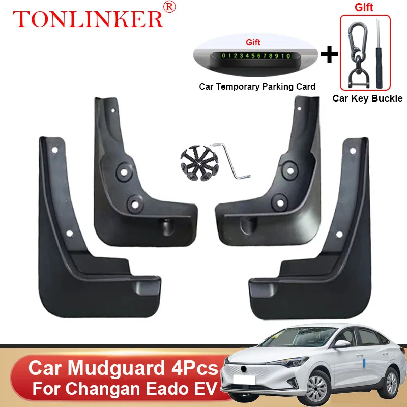 TONLINKER Car Mudguard For Changan Eado EV Sedan 2022 2023-Present Mudguards Splash Guards Front Rear Fender Mudflaps Accessorie