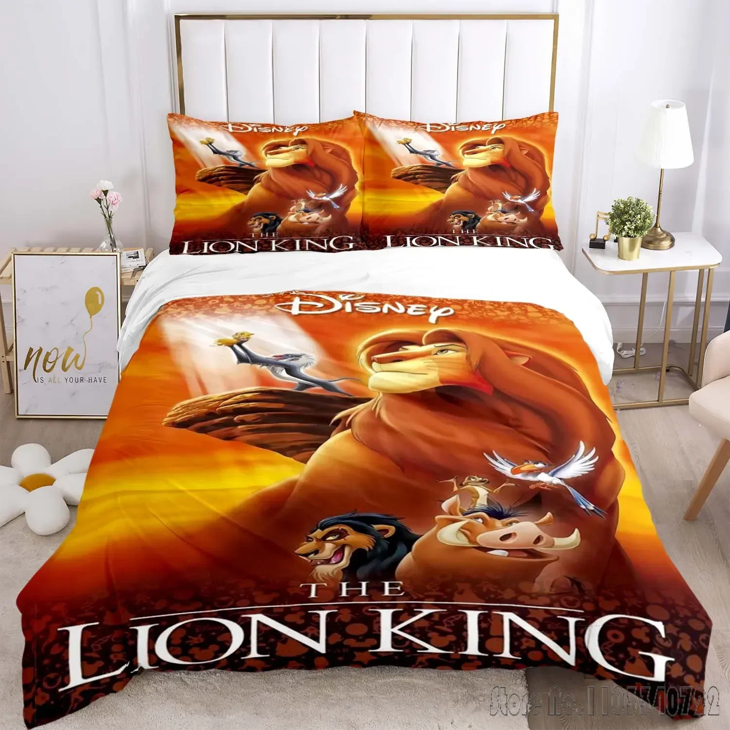 Disney o rei leão simba padrão conjunto de capa edredão hd consolador capa para crianças conjuntos cama roupas decoração do quarto