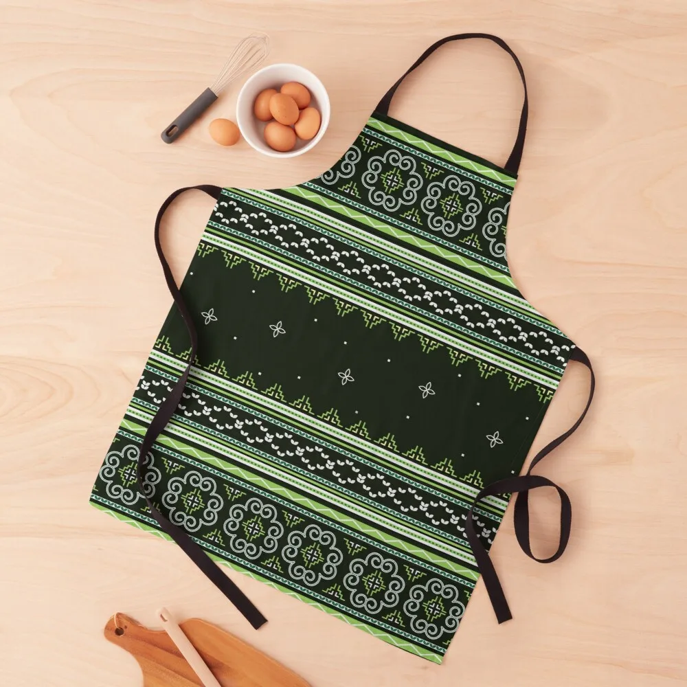 

Green Hmong Winter Wonderland Apron novelties kitchen and home kitchen special accessories Apron for kitchen