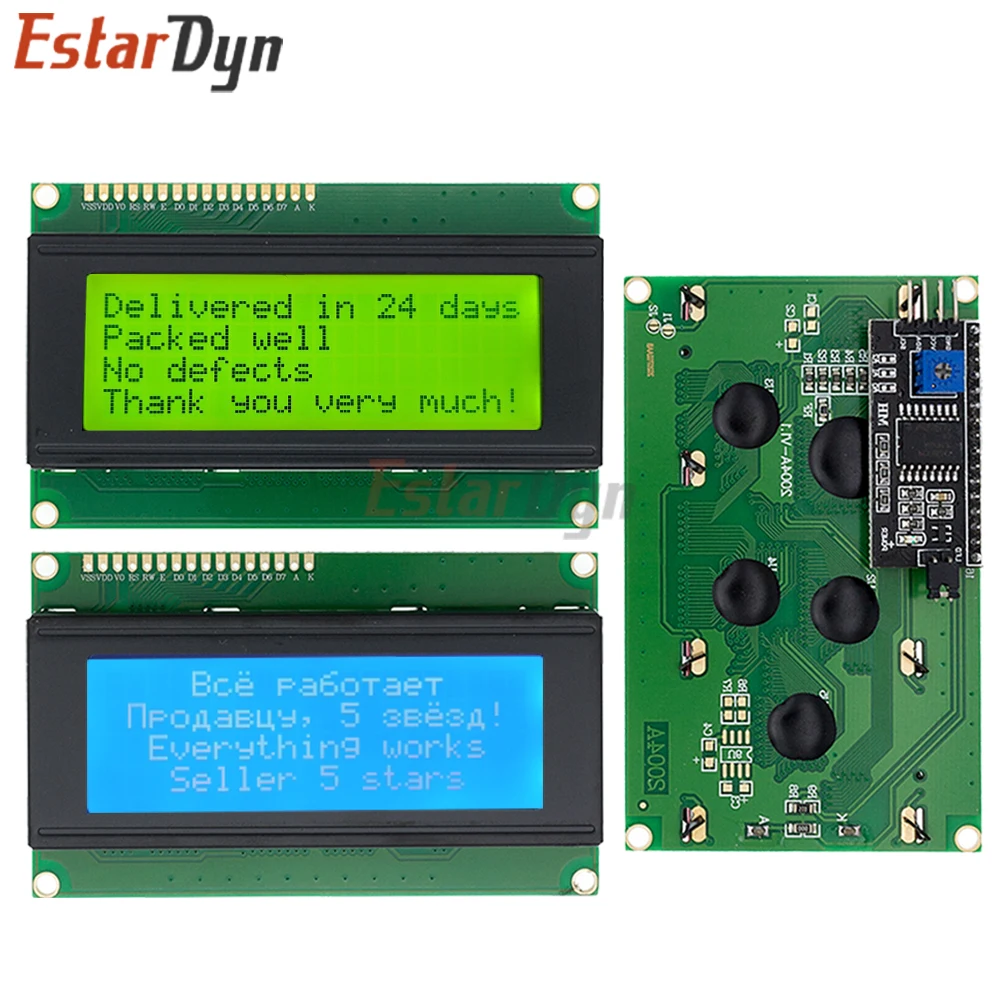 Estardyn LCD2004+I2C LCD2004 20x4 2004A Blue Green Screen Character LCD IIC Serial Interface Adapter Module