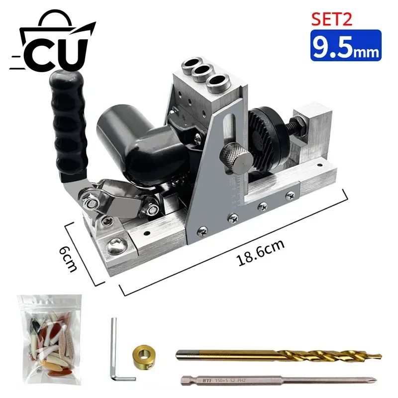 Pocket Hole Jig Kit with 15-Degree Angle Guide & Built-In Dust Collection for Strong Woodworking Joints