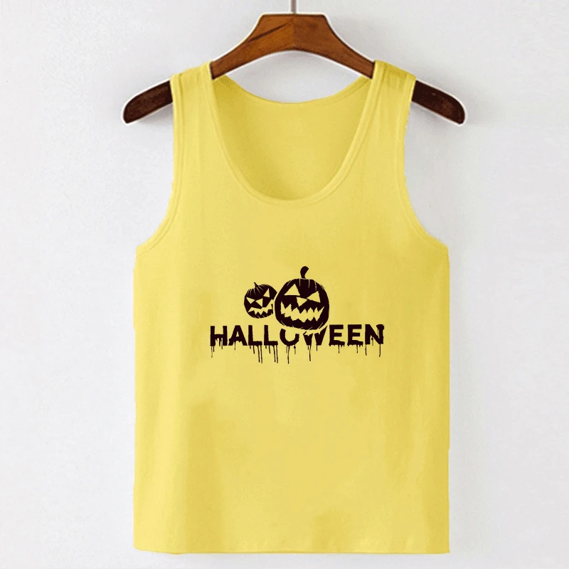 Y2k Kleidung Ernte Tops Frauen ärmellose Halloween Grafik T-Shirts O-Ausschnitt T-Shirts trend ige sexy Camis Mädchen Schlinge schlanke Weste Streetwear