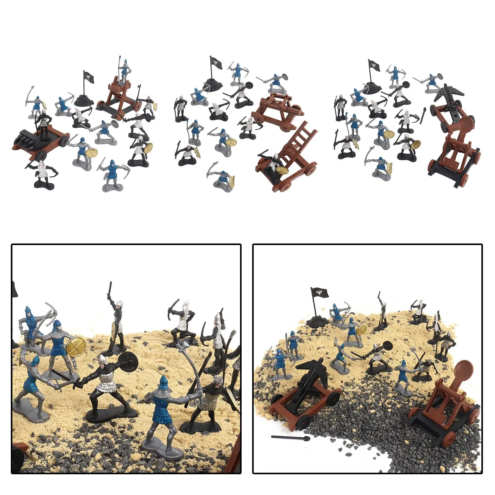 15 peças de plástico cavaleiro medieval soldado exército arcaico homens e para crianças