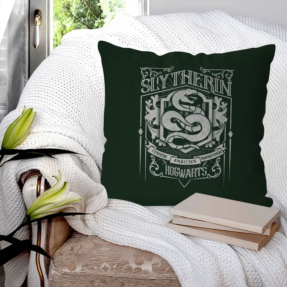 1PC S-Slytherin Pillow Case Hot Game Pillow Covers Sofa Decorative Home Double-sided Printing Short Plush Cute Cushion Cover