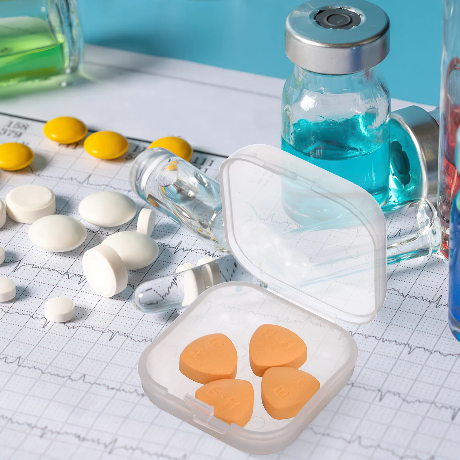 Estuches para tapones para los oídos de 20 piezas, Mini contenedores transparentes para joyería, cajas organizadoras pequeñas, almacenamiento de cuentas, almacenamiento portátil compacto para tapones para los oídos