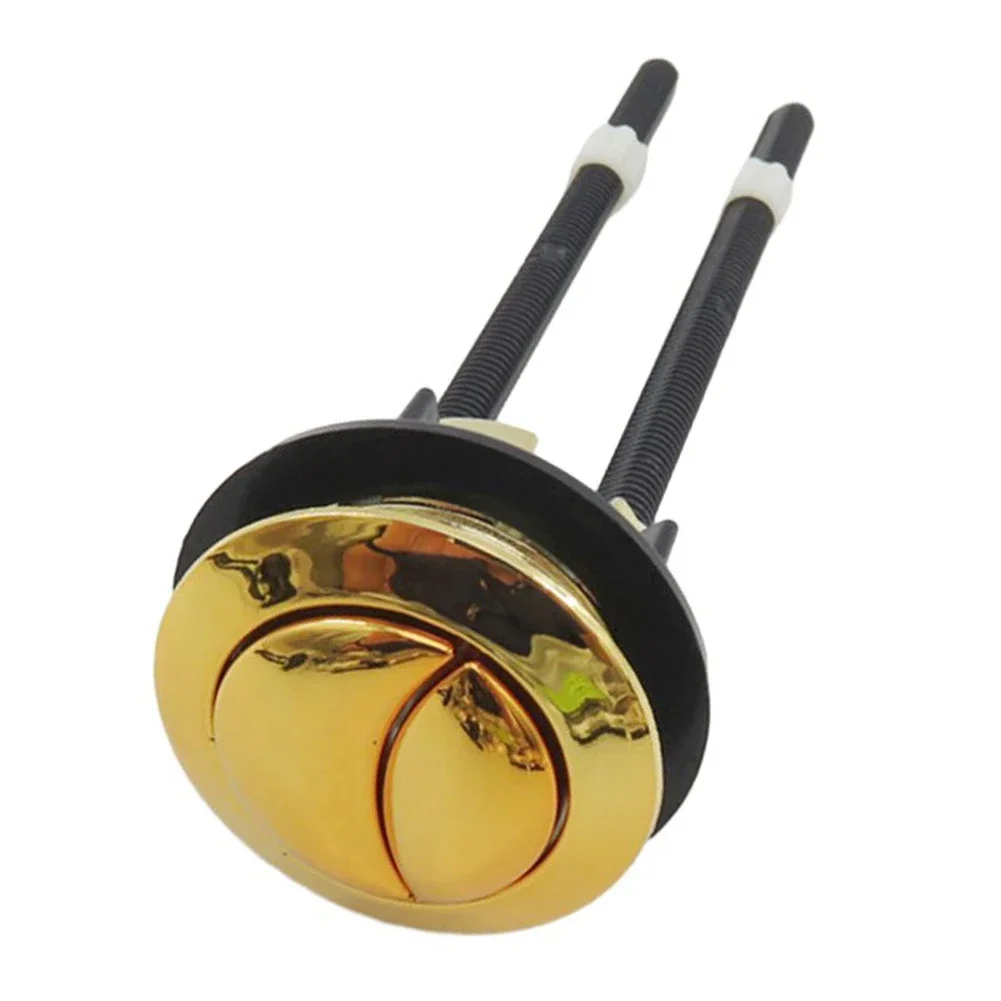 Dual Flush Toilet Tank Gold Colour 38mm Button Round Shape Toilet Push Buttons Bathroom Accessories For Mechanical Top