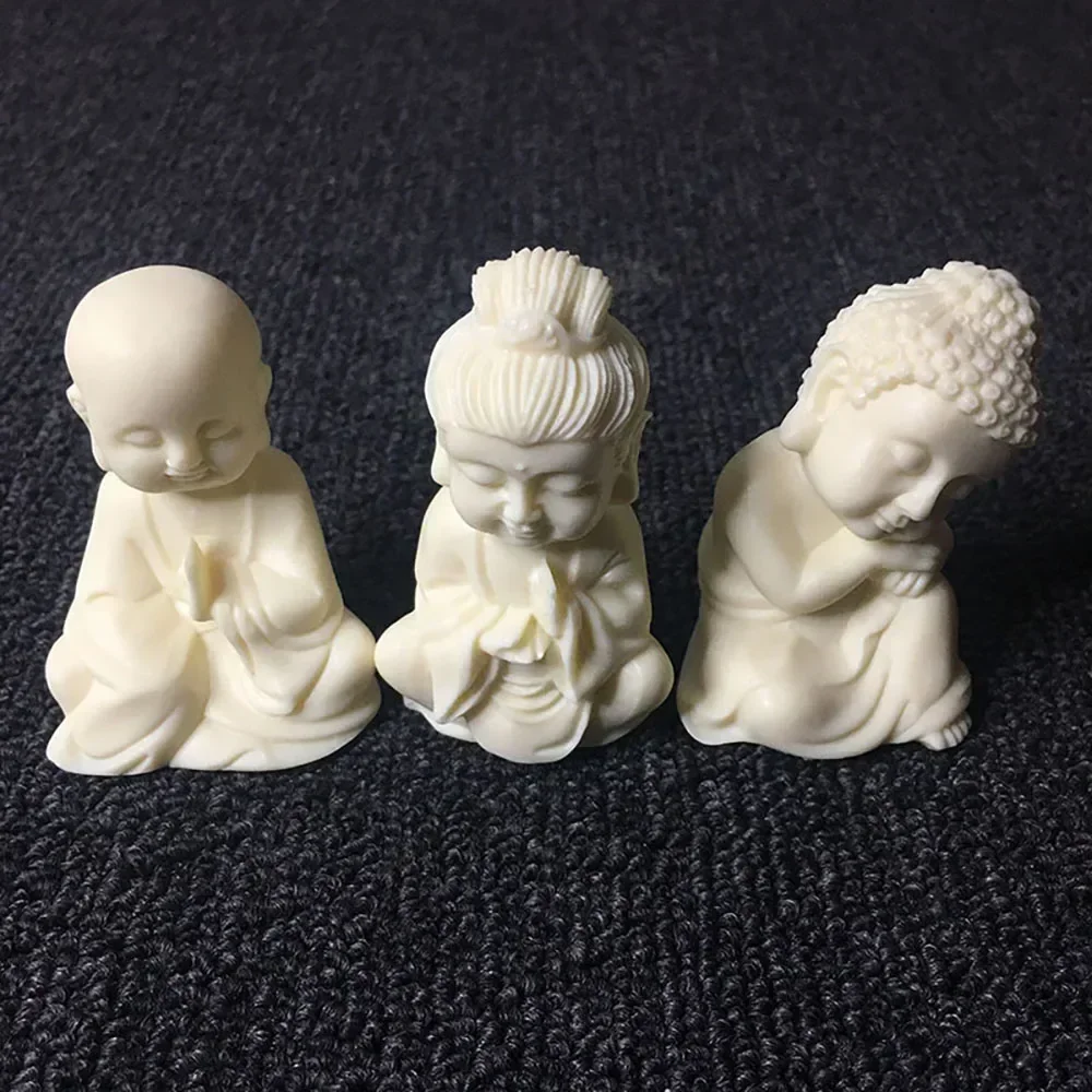 3-piece set Three Saint Buddha Sculpture Statue Modern art sculpture Home desktop decoration Car mini ornaments Gift figurines