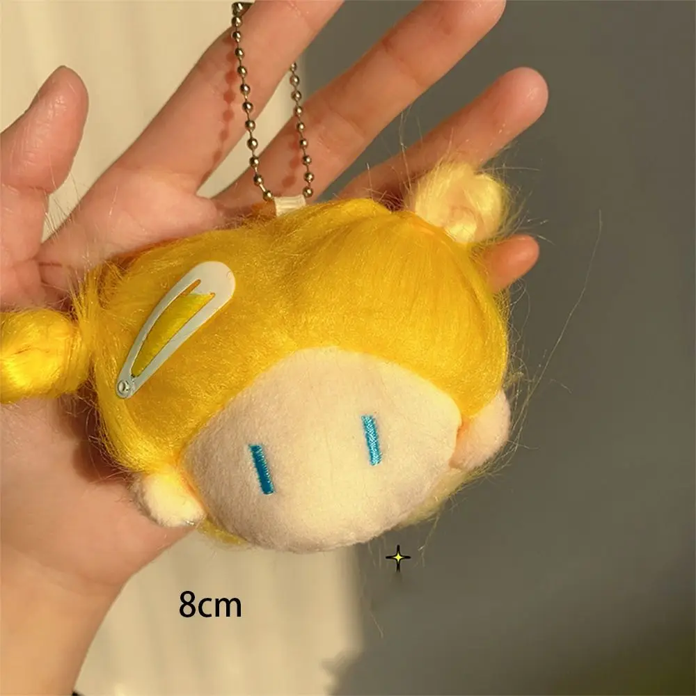 Peluche cheveux longs poupée pendentif dessin animé conception poupée fille poupée fille tête porte-clés poupée mignonne