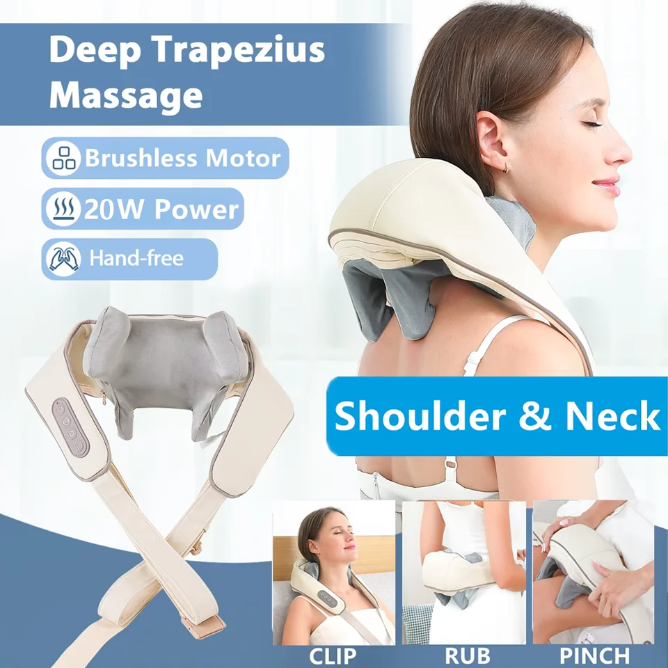 

Hot New Multi-functional Neck and Shoulder Massager U-shaped Deep Tissue shiatsu Electric Air Compress Kneading Back Massager