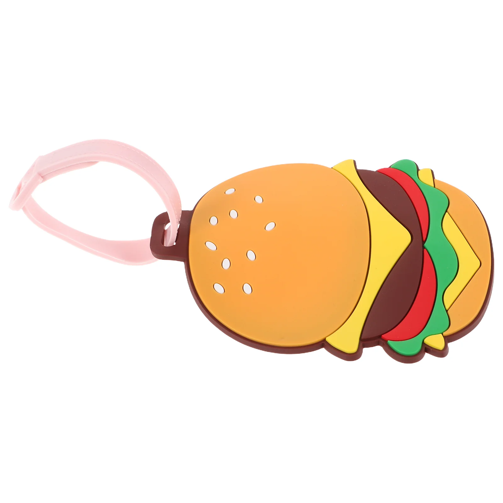 Cute Cartoon Hamburger Luggage Tag for Travel PVC Suitcase Bag Label Kids Backpack Accessory Plastic Travel Essential