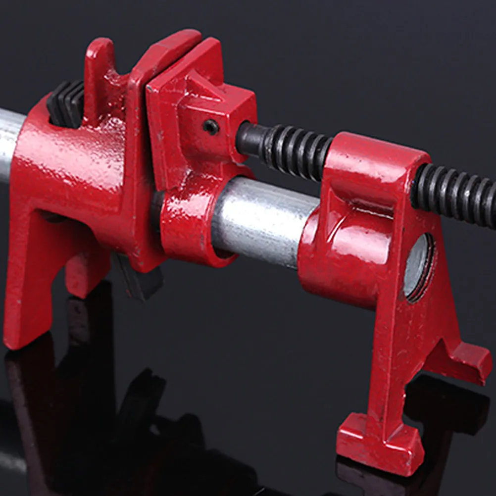 1Set Malleable Steel Pipe Clamp for Woodworking Heavy Duty Wood Gluing Clamp Carpenter Tool with Plastic Spray Rust Resistant