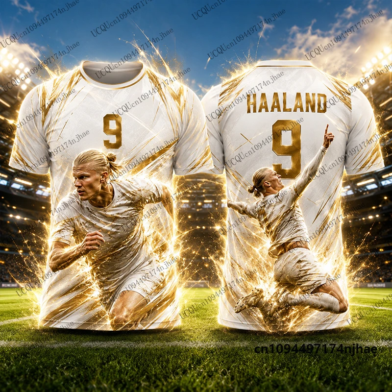 2026 Neuerscheinung Sonderedition Haaland # 9 bedruckte Fußballtrikots für Herren, T-Shirts, Sport-Trainings-T-Shirts, lässige Oberteile für Kinder/Erwachsene – Detail 10