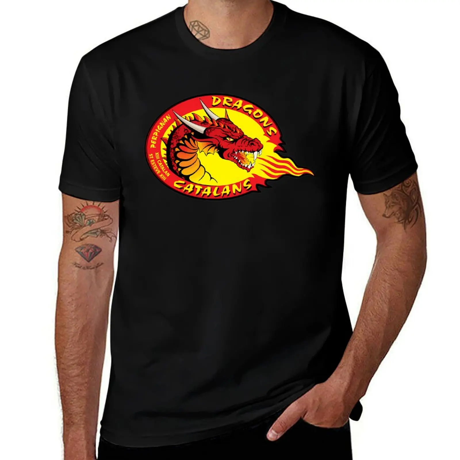 Dragons-Catalans T-Shirt blue lock vintage t shirts mens designer clothes