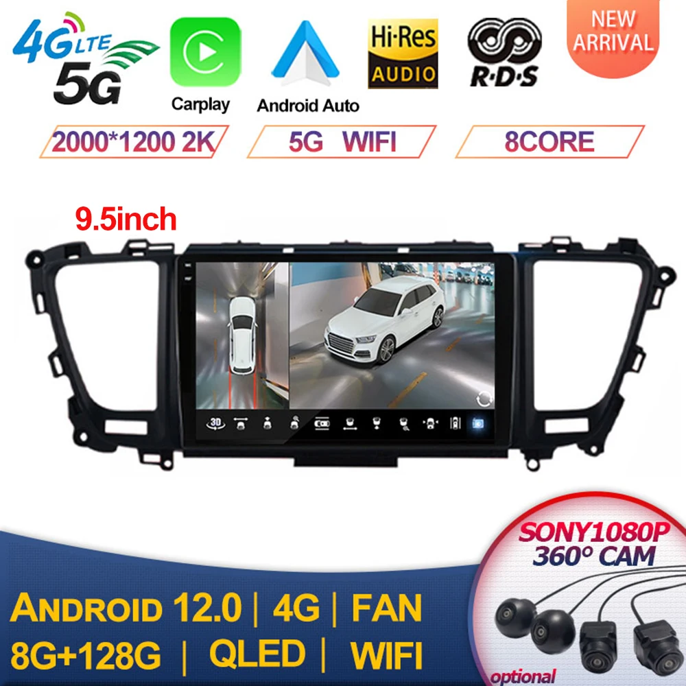 

2000*1200P For Kia Carnival YP Sedona 2014 2015 2016 2017 2018 2020 2 din Multimedia Android Car Radio 4G Wifi GPS DVD Carplay