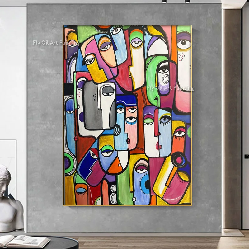 

Colorful Hand Painted Abstract Thick Oil Painting Abstract Style Canvas Painting Modern Wall Art Living Room Decor As Best Gift