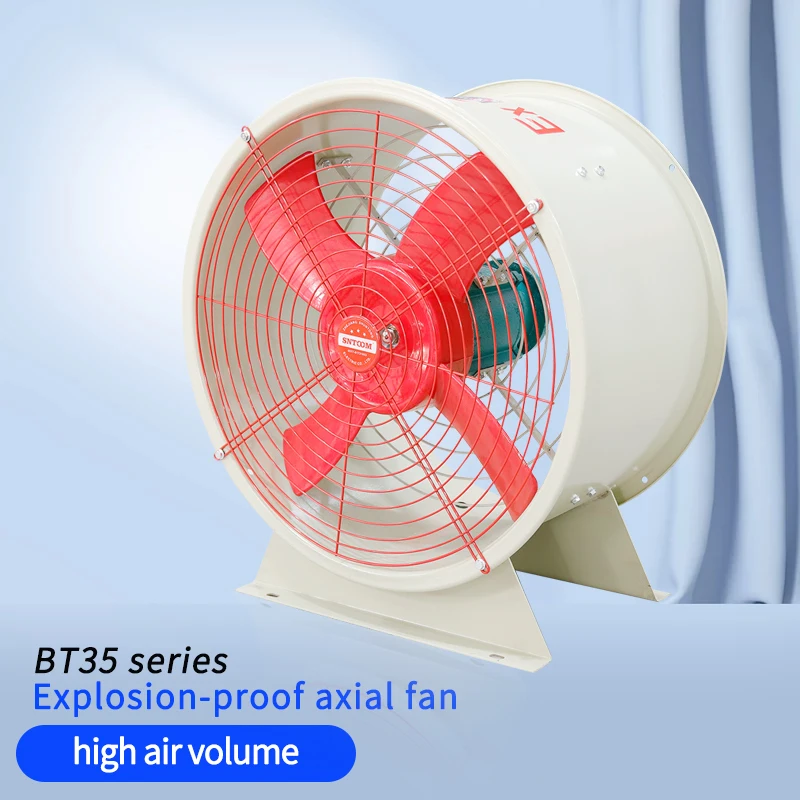 Customized BT35 industrial large air volume stand floor pedestal low noise axial flow fans explosion-proof shaft fan