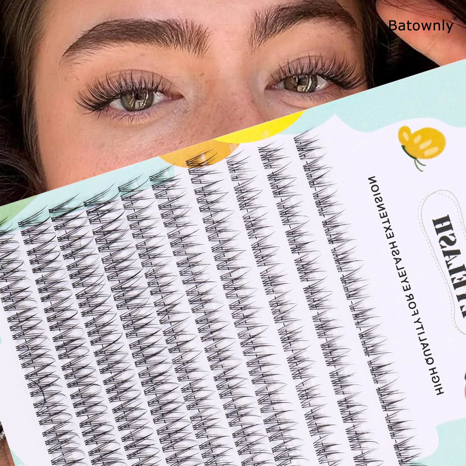 120 cluster de cílios naturais cluster rabo de peixe estilo fada cílios postiços c onda 10-11-12mm tamanho misto cílios diy