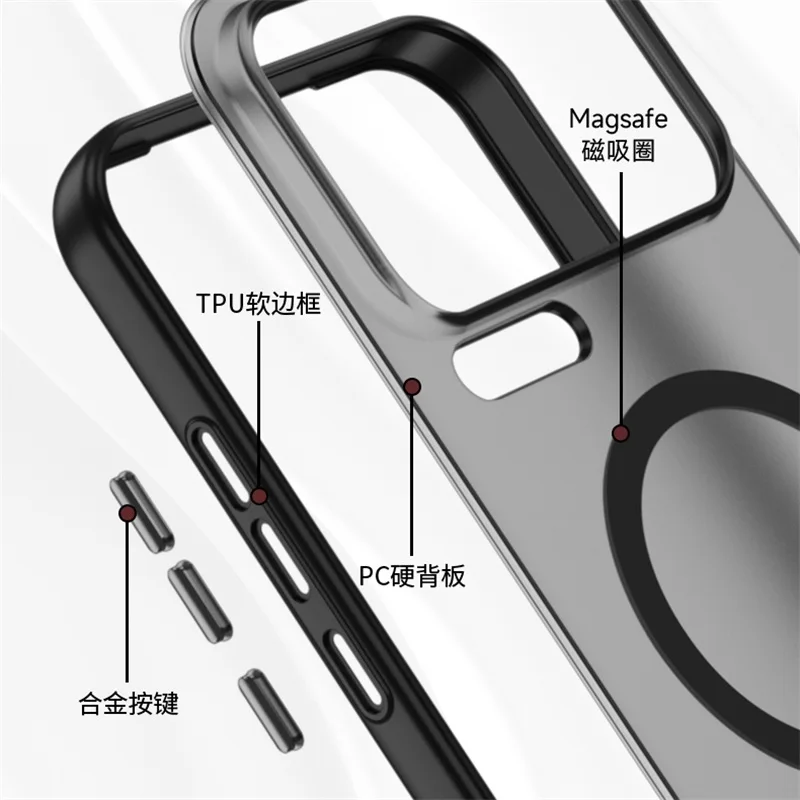 حافظة لهاتف Xiaomi Mi 17 Pro Max حافظة صلبة من البولي كربونات غير لامعة شحن لاسلكي مغناطيسي حافظة خلفية لهاتف Xiaomi Mi 17 17Pro Shell