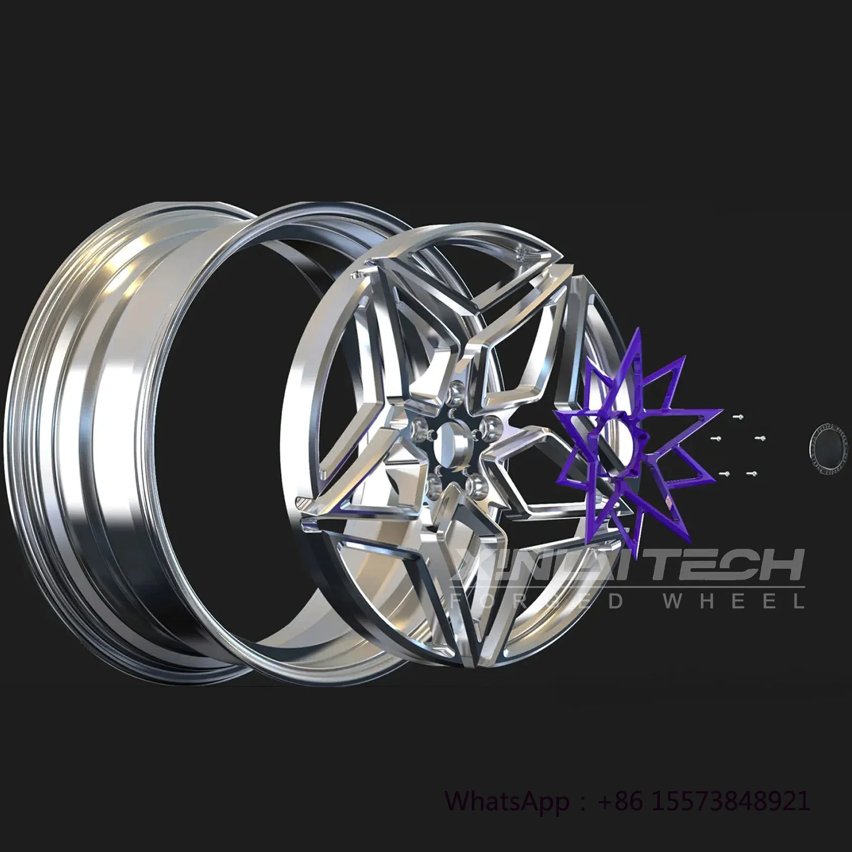 2-Piece Deep Dish Concave Chrome Heart Wheel Alloy Forged Wheels 5x114.3 5x120 5x112 Custom Forging Racing Car Wheel