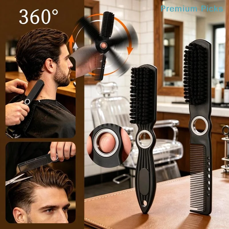 Fade Brush Barber Soft Bristle - draagbaar360 ° Draaiende kappersborstel voor het