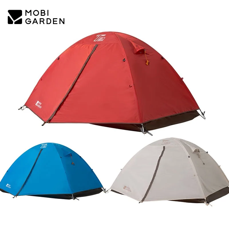 

MOBI GARDEN T2 T3 Camping Tent 1-2 Person 3 Season Tent Ultralight Portable Waterproof Outdoor Hiking Tent 63D 190T Polyester