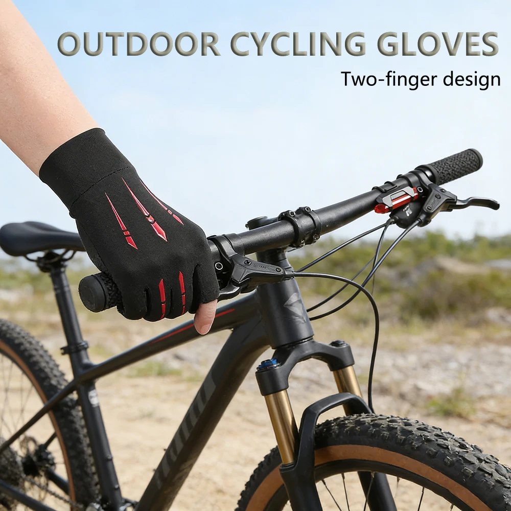 

Men Summer Two Finger Ice Silk Gloves Breathable Quick Dry Non-slip Touch Screen Fingerless Glove for Cycling Drive Fish Outdoor