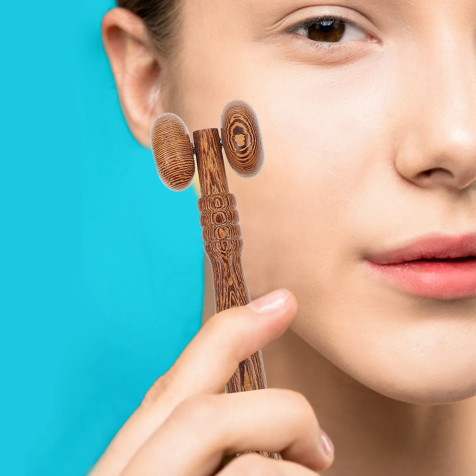 4Pcs Wooden Facial Massage Kit Ergonomic Hand-Held Massager for Head Neck Pain Relief Improve Metabolism Portable Health Massage