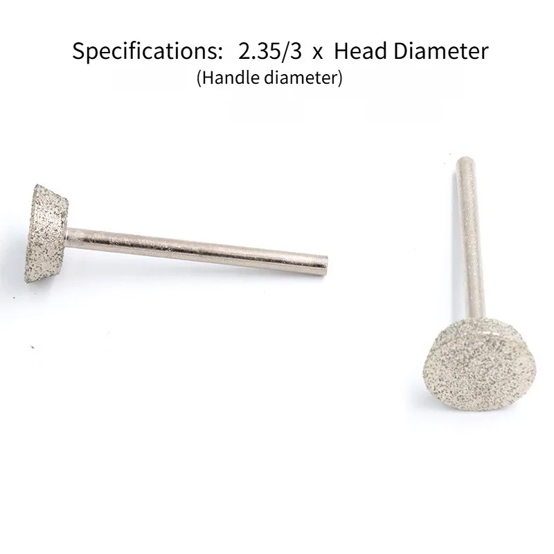 1/2/5/10 قطعة رؤوس طحن الماس شبه المنحرفة المقلوبة 2.35/3 مللي متر للنقش وإزالة الأزيز والحرف اليدوية والتنظيف #4