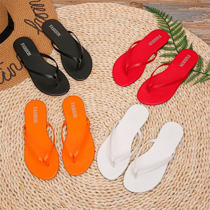 Zapatillas planas de verano para mujer, Chanclas de playa con punta de Clip, zapatos de moda para caminar al aire libre, sandalias con tira trasera, toboganes de tendencia para mujer 2024