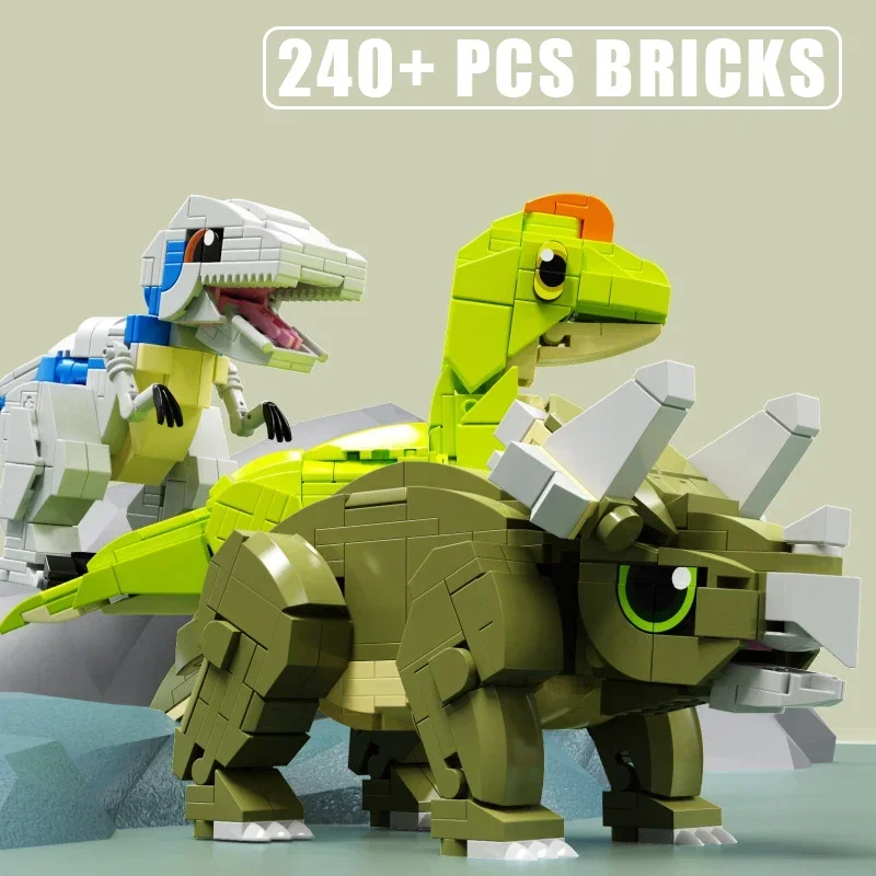 6 Types Jurassic MOC Dinosaur World Tyrannosaurus Rex, Pterodactylosaurus Building Blocks Assembly Bricks Toys Gift for Kids