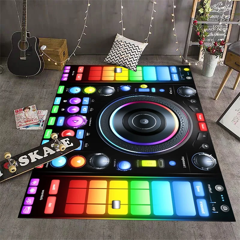 3D DJ Music Screen Keyboard Carpets for Living Room Home Boy's Room Decoration Rugs Kid Bedroom Soft Washable Non-slip Game Mat