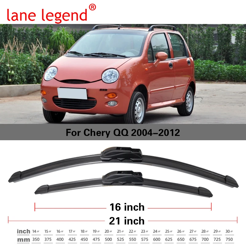 For Chery QQ 2004 2005 2006 2007 2008 2009 2010 2011 2012 Front Rear Wiper Blades Brushes Cutter Accessories U J Hook