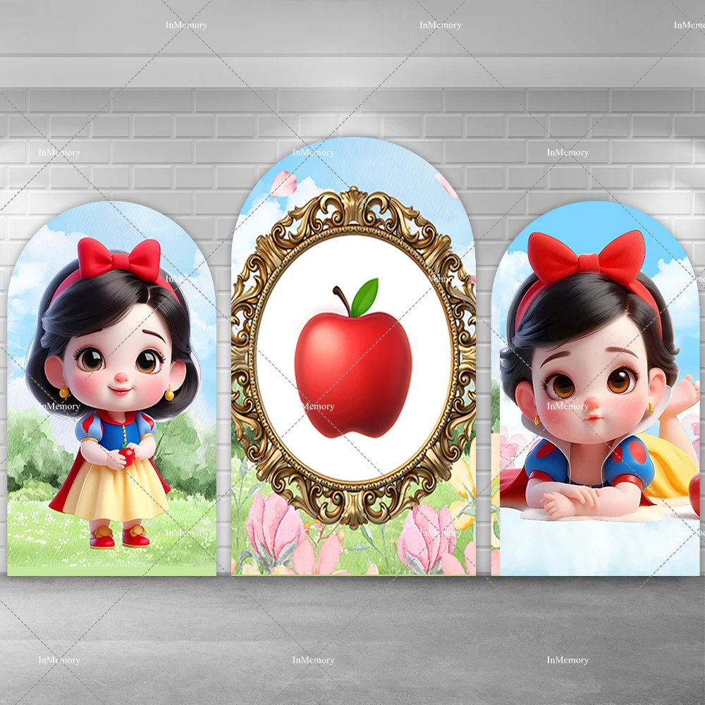 Fairy Tale Snow White Theme Arch Backdrop Cover Princess Girls Baby Shower Birthday Party Decoration Photo Backgrounds Supplies