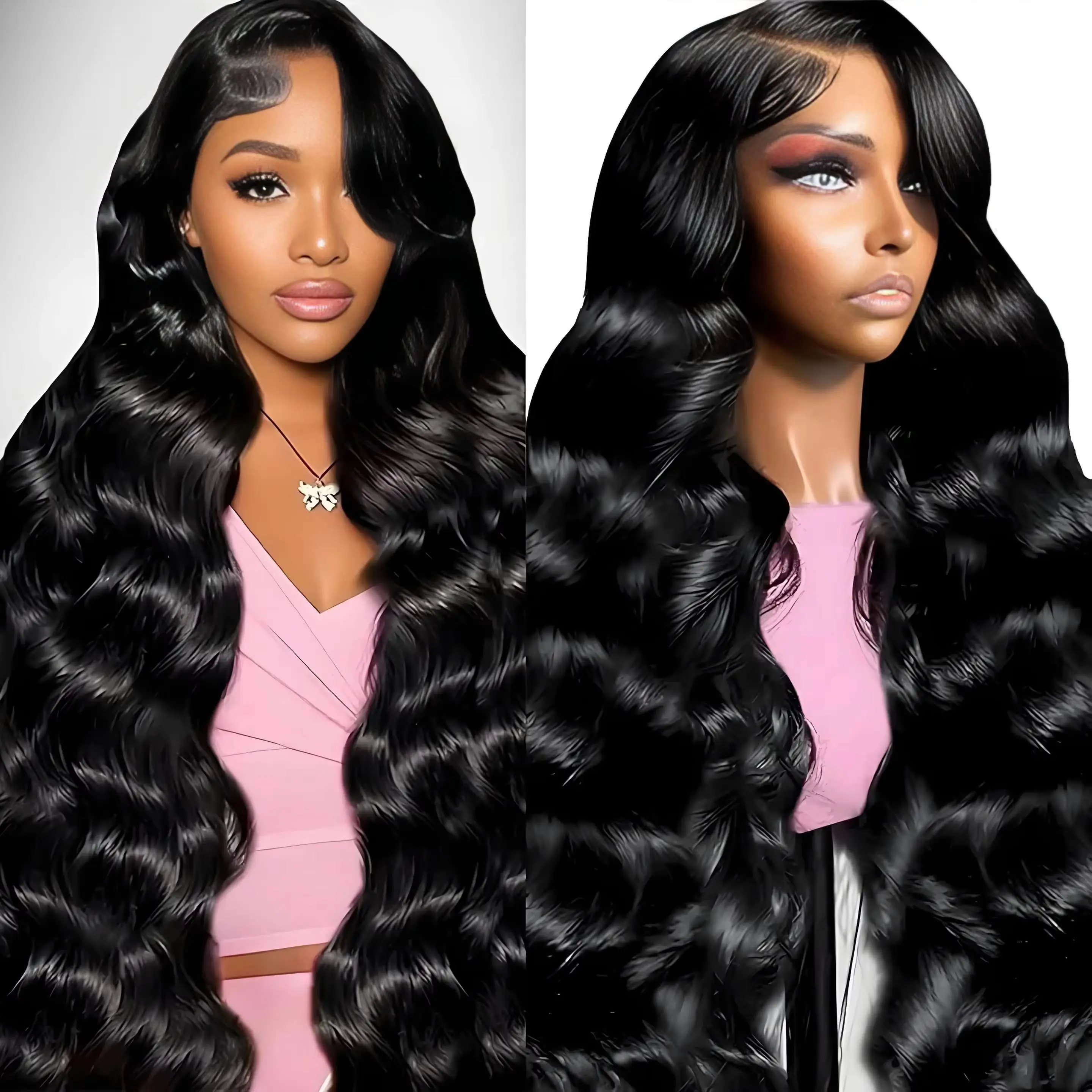 

Накладные парики из бразильских волос Body Wave, 40-46 дюймов, плотность 220, с прозрачным HD-кружевом 13x4/13x6, для чернокожих женщин