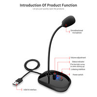 Convenient Usb Condenser Microphone Kit Anti-Vibration Shock Mount & Desktop Stand for Podcast Streaming Studio