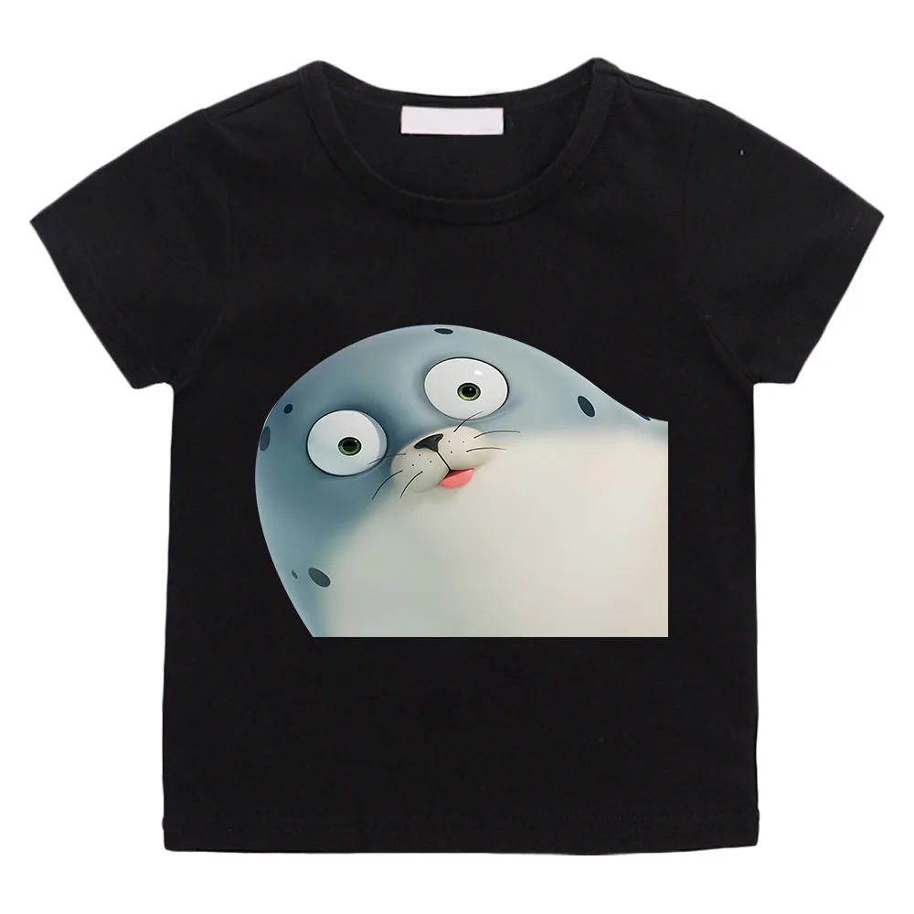 Cute Sealook Animal Print Funny T-shirt Boys and Girls Cotton Tee-shirt High Quality Casual Summer Tshirts Children Cartoon Tees