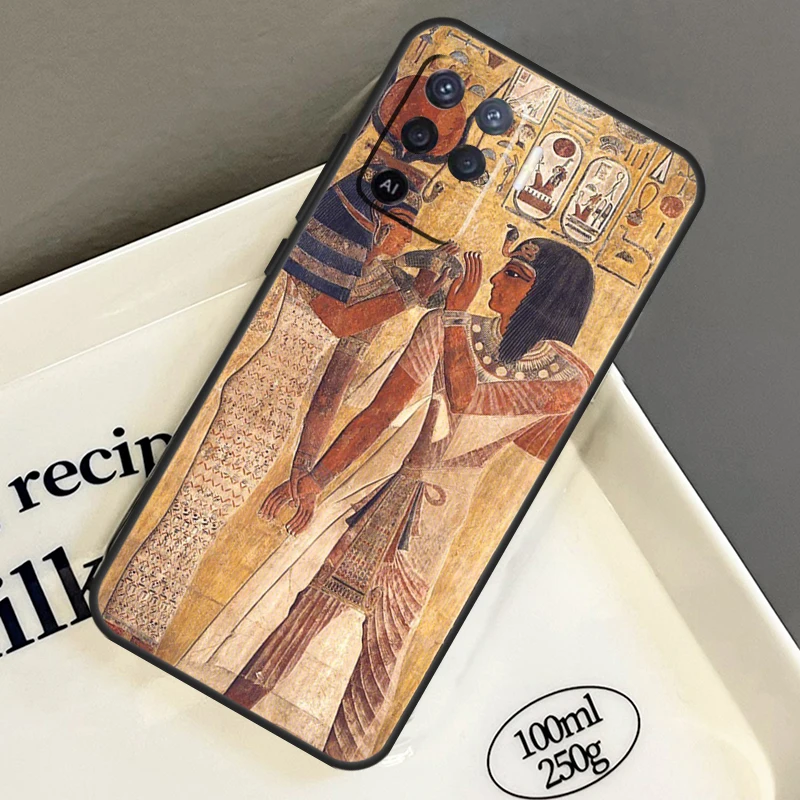 Egypt Pharaoh Mural Cover For OPPO A17 A16 A15 A54 A74 A94 A76 A96 A52 A72 A5 A9 A31 A53 A77 A91 A93 A54s Case