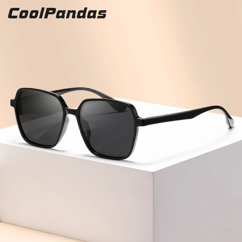 

CoolPandas NEW Polarized Sunglasses High Quality TR90 Square Vintage Design Sun Glasses For Men Women UV400 Protect Black Shades